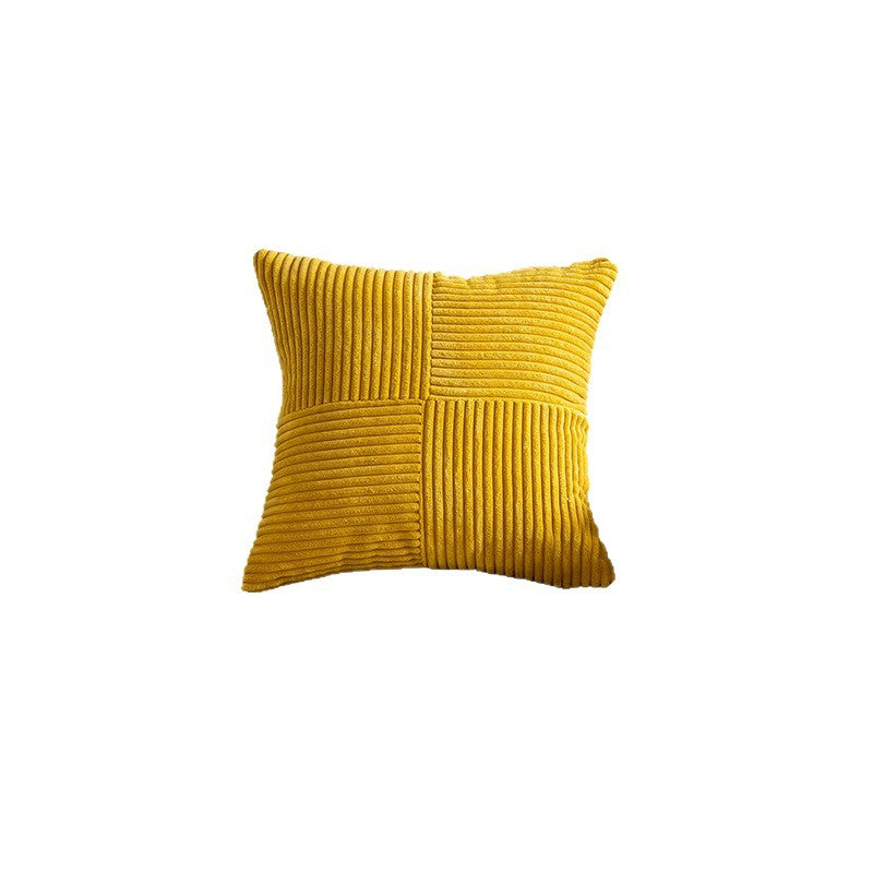 Ribbed Corduroy Velvet Lumbar and Square Cushion Set