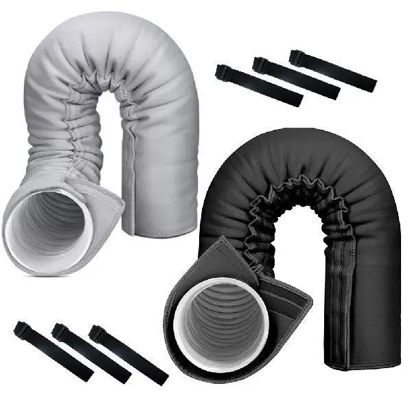 Unisex one size insulated flexible exhaust pipe sleeve with Velcro safety strap for portable air conditioners and dryers Stornfield