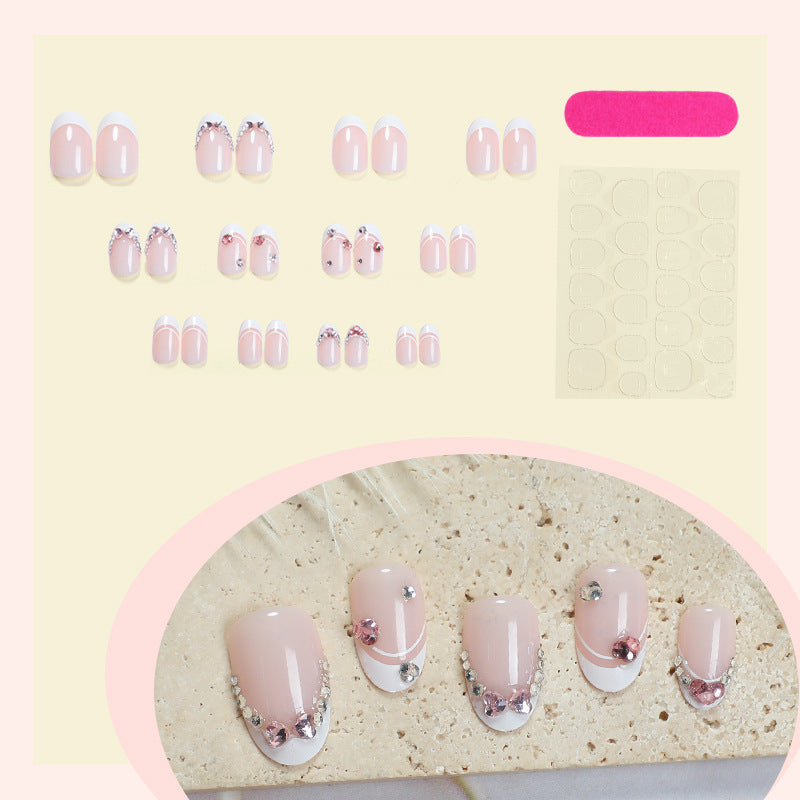 Glamorous Rhinestone-Embellished Press-On Nail Set Stornfield