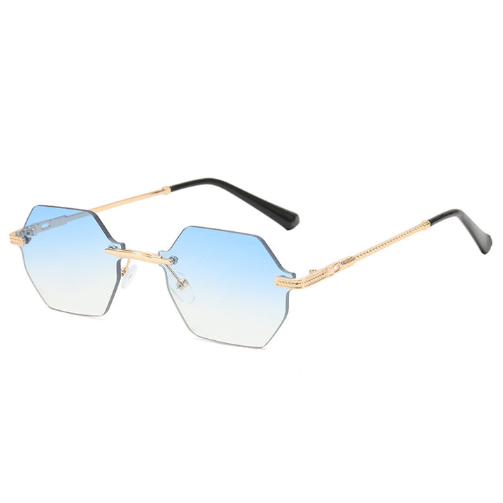 Women's hexagonal designer sunglasses with high-quality metal frame Stornfield