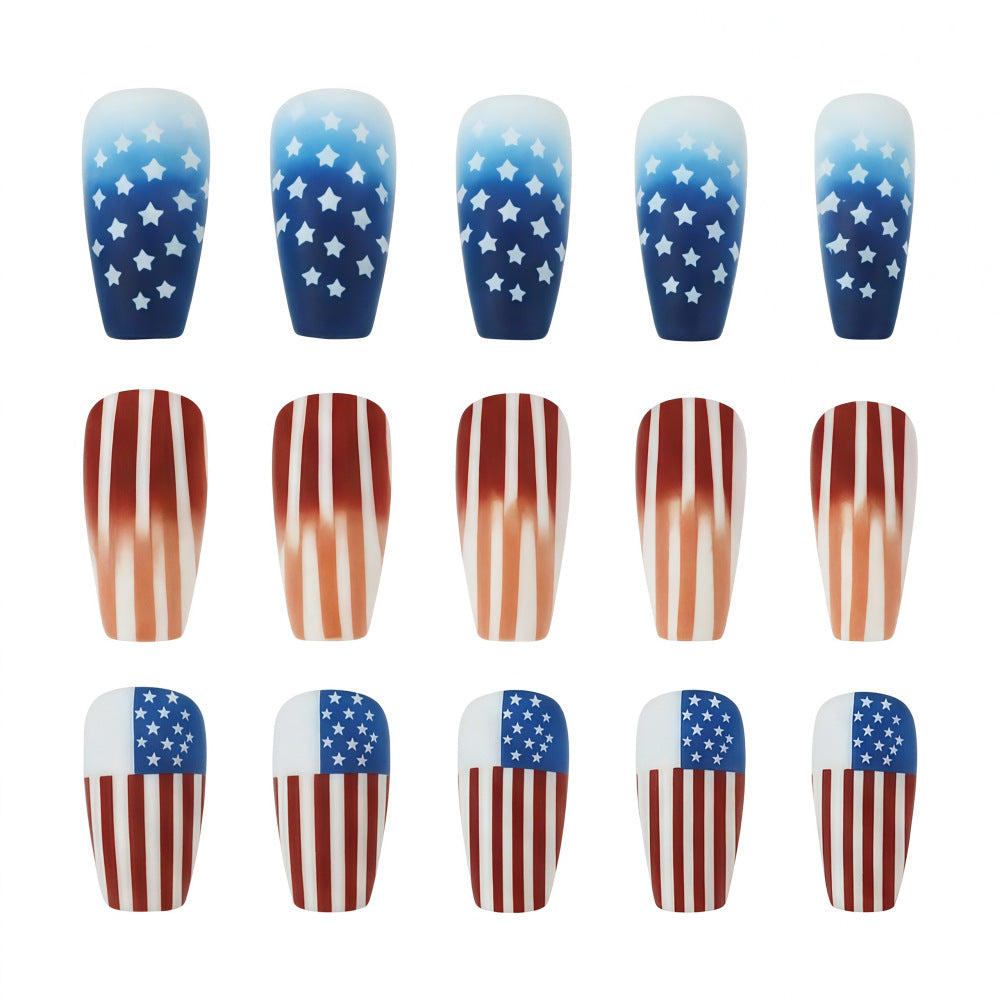 Patriotic design artificial nails Stornfield