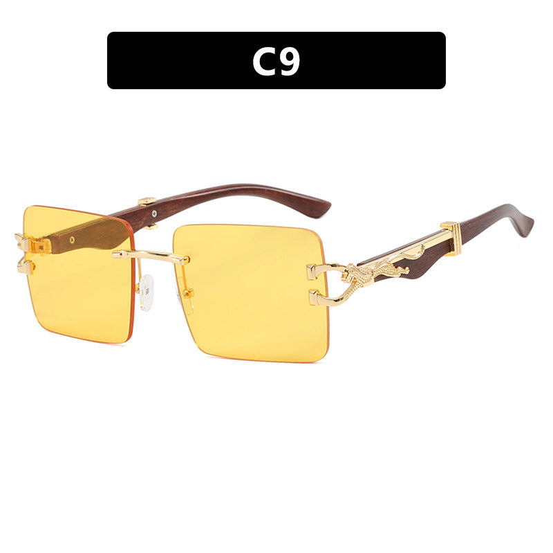 Ladies elegant square sunglasses with high-quality wooden frame Stornfield