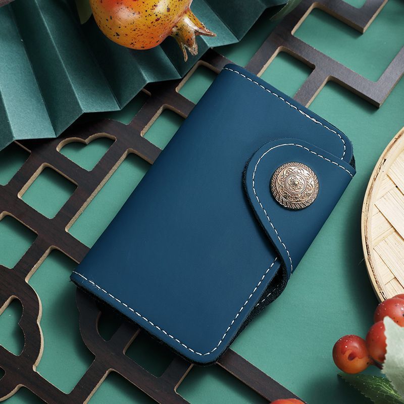 Luxury Leather Snap Closure Card Holder Stornfield