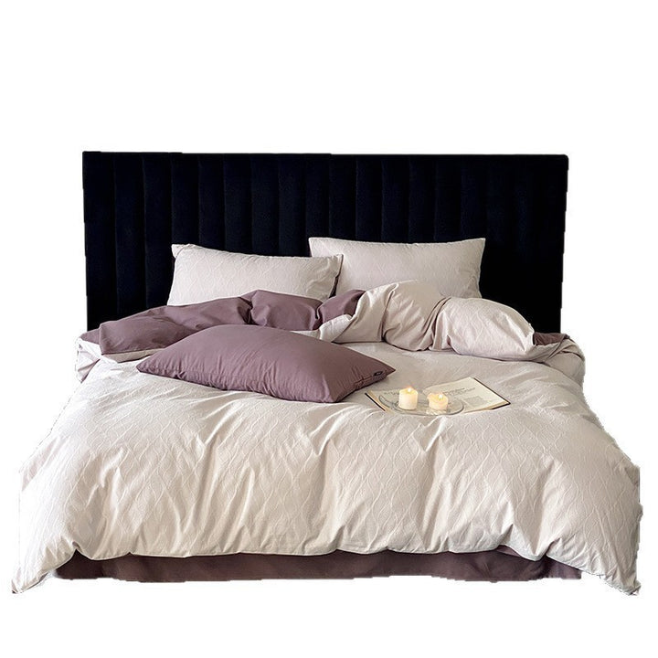 Bedding set made of cotton percale with a crinkled look and subtle texture