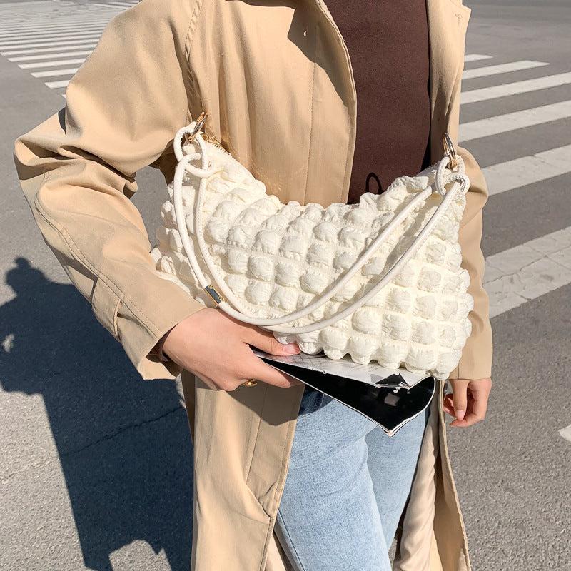 Textured Plush Handbag