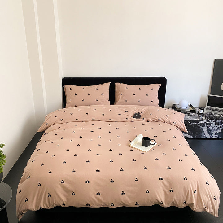 Cartoon Bear Print Duvet Cover and Pillowcase Set