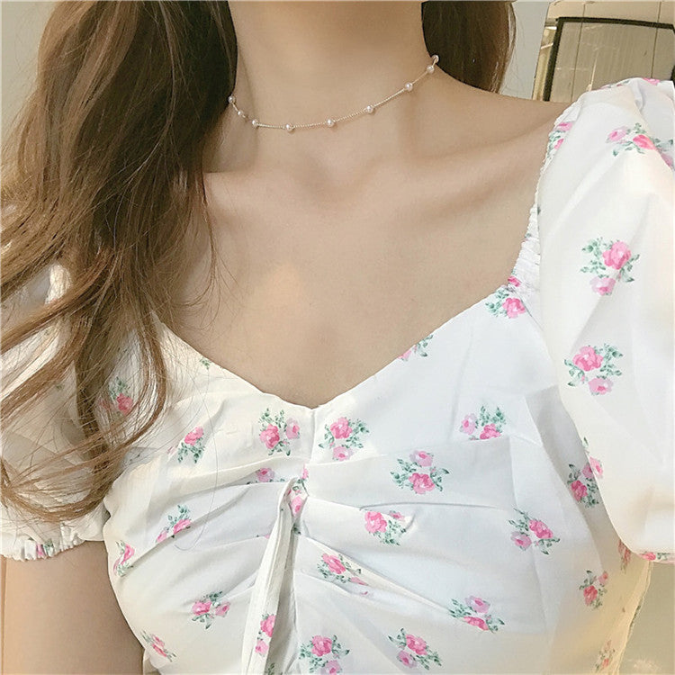 Delicate Pearl Accented Chain Necklace Stornfield