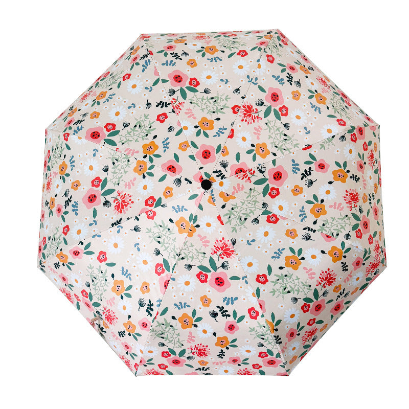 Ladies Folding Umbrella with Floral Design and Cute Details Stornfield