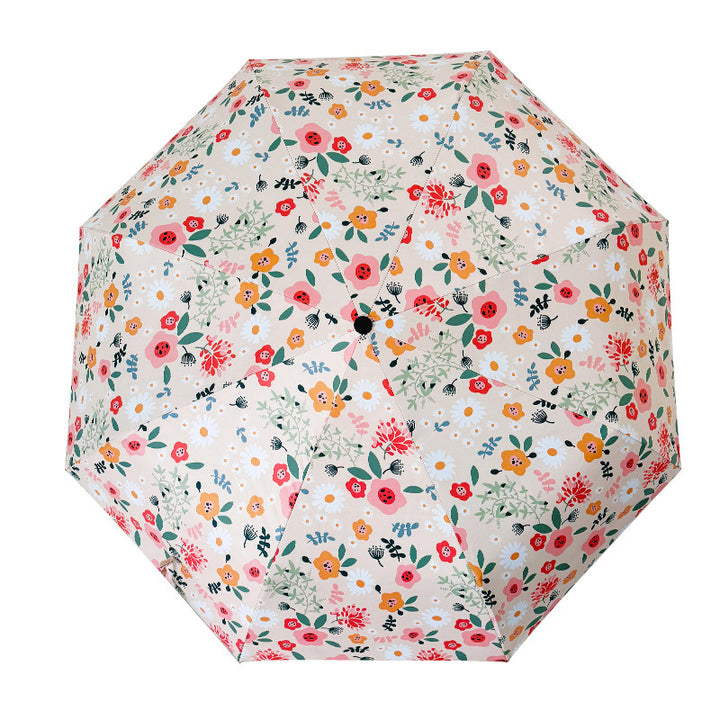 Ladies Folding Umbrella with Floral Design and Cute Details Stornfield