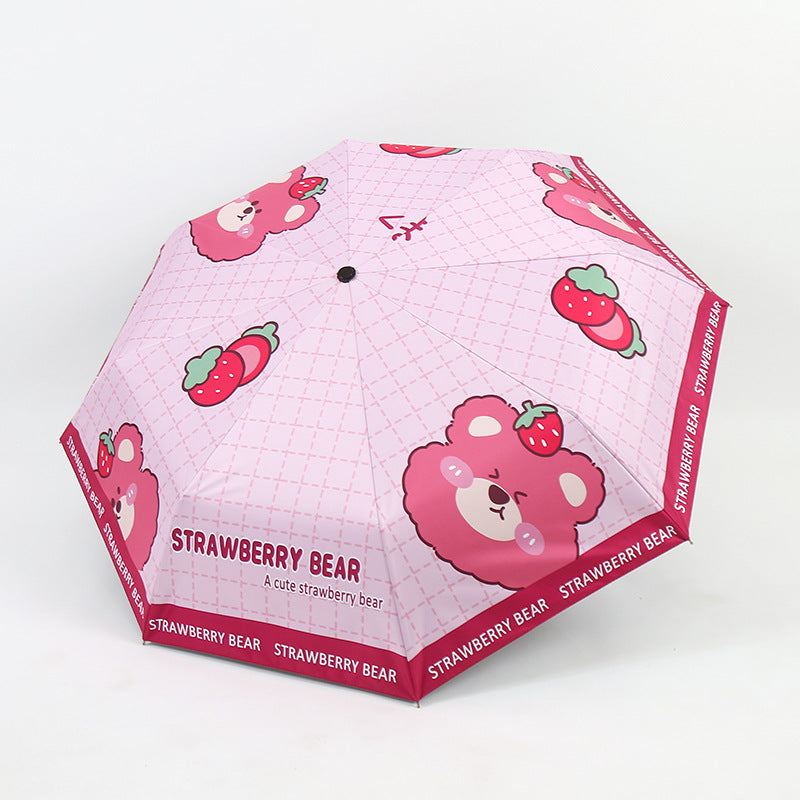 Ladies Folding Umbrella with Cute Bear Design Stornfield