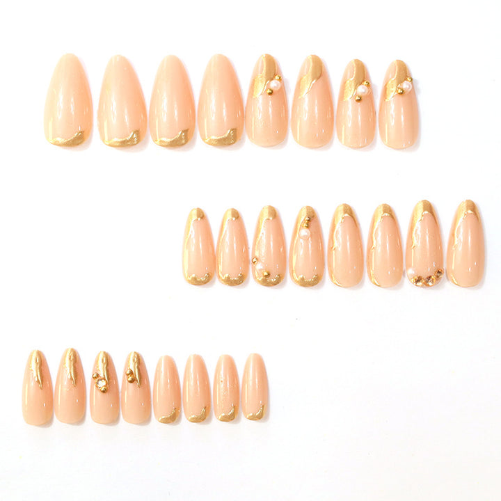 Decorative Gold-Accented Acrylic Nail Art Stornfield