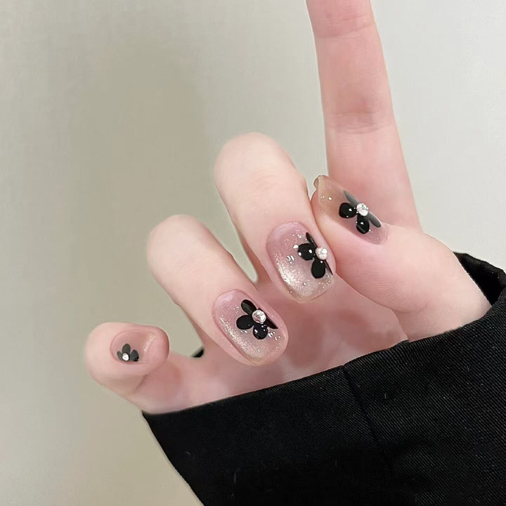 Floral Glitter Press-On Nail Art Stornfield