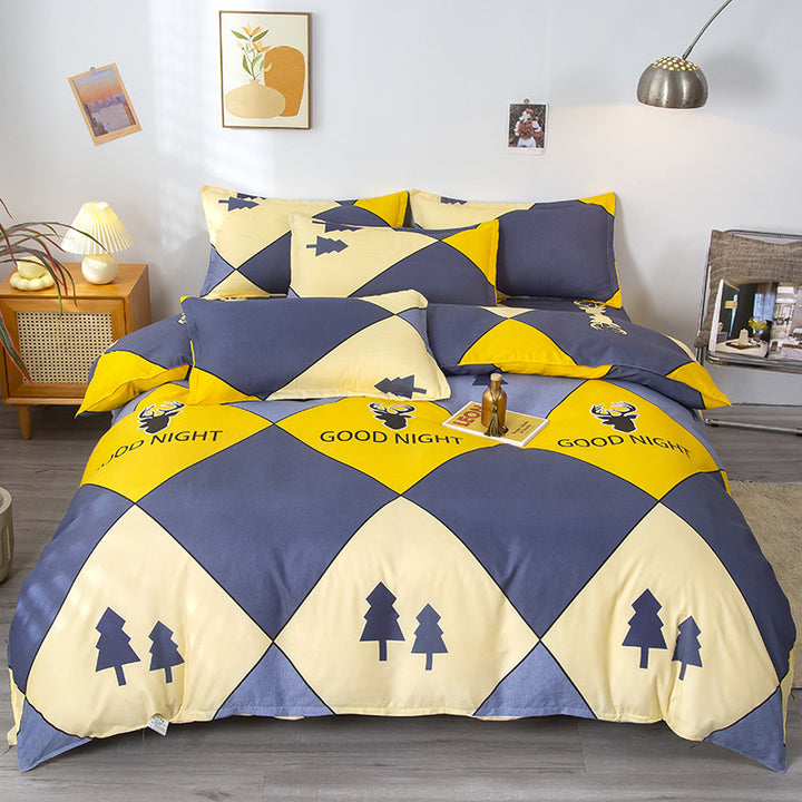 Modern Grid Pattern Comforter Set