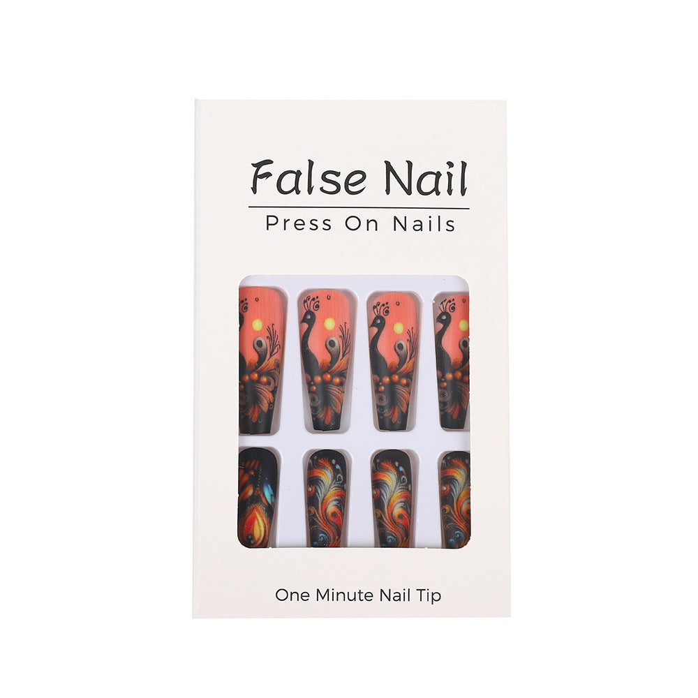 Creative Nail Art Set with Colorful Feather Designs Stornfield
