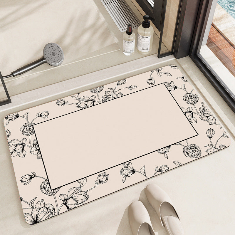 Floral Patterned Bathroom Mat Stornfield