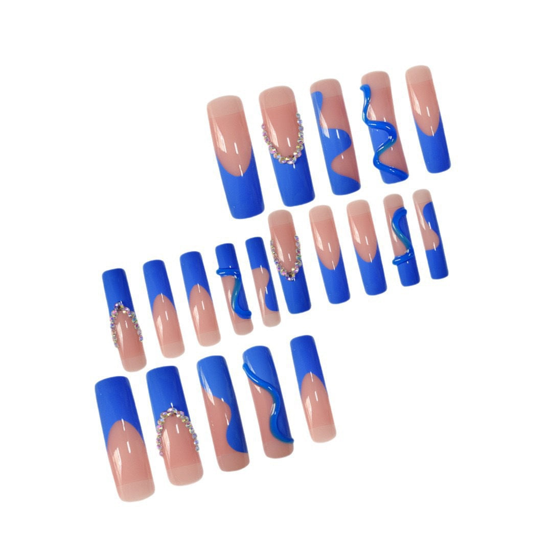 Creative Stiletto Nail Enhancements with Aqua-Gem Accents Stornfield