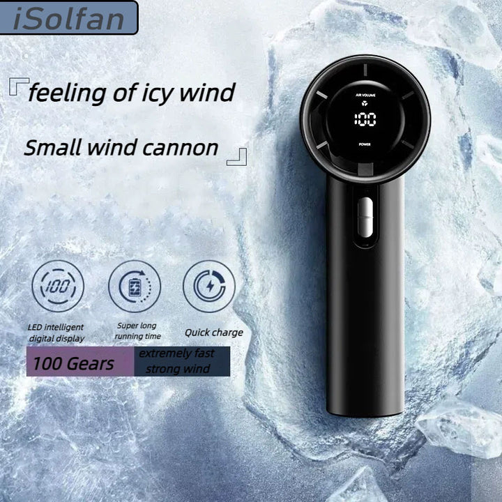 Ladies Portable High-Performance Hand Fan with Digital Speed Control Stornfield