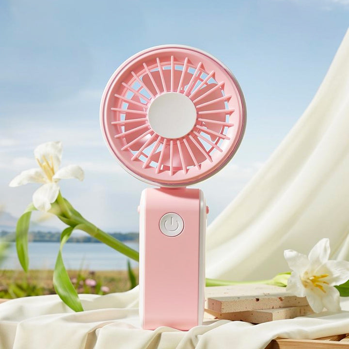 Cooling portable handheld bear-ear mini fan with adjustable tilt USB rechargeable desktop stand Stornfield