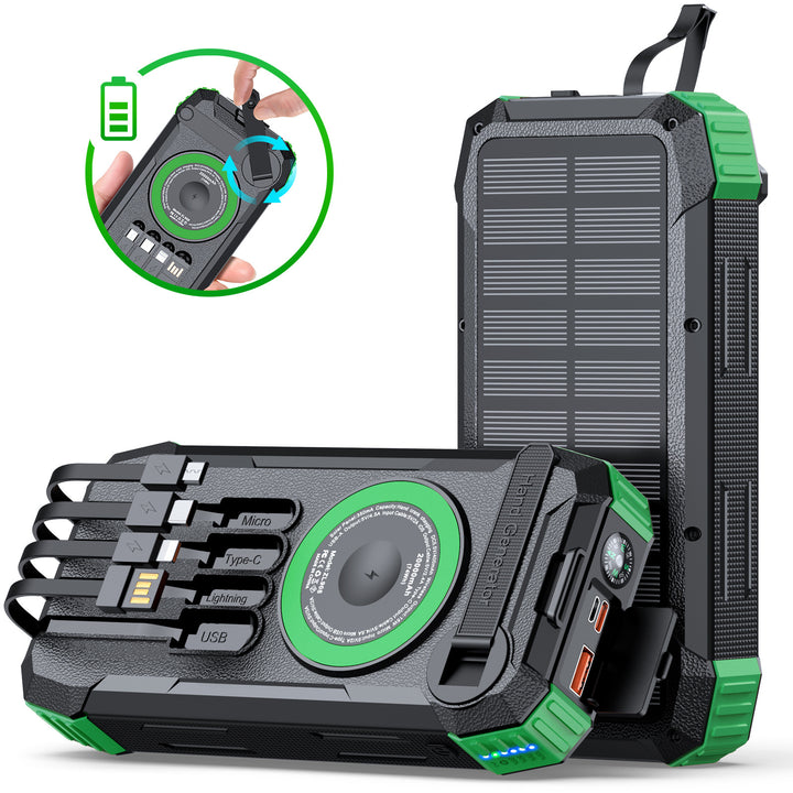 Wearable Solar Powerbank with Multifunctional Charging Cable Stornfield