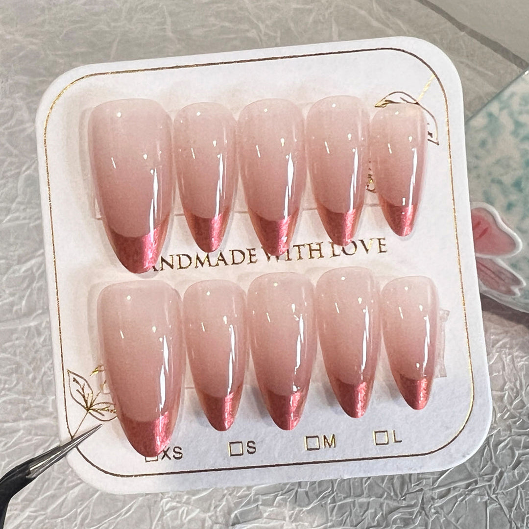 Artificial nail extensions with elegant ombre design Stornfield