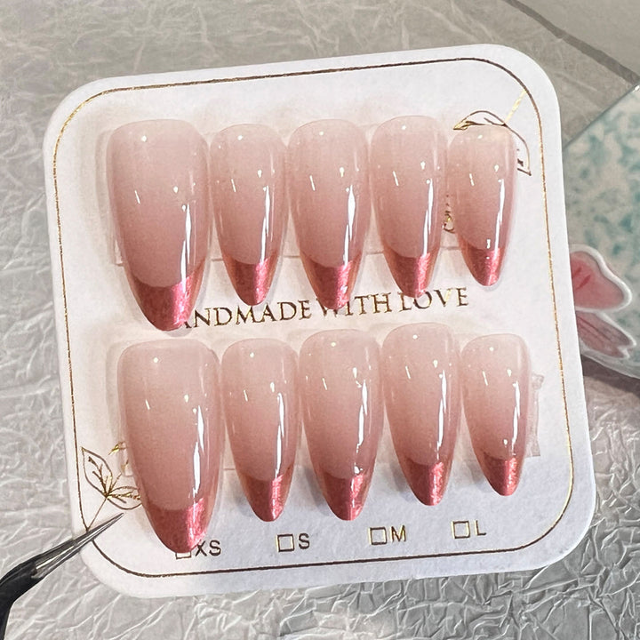 Artificial nail extensions with elegant ombre design Stornfield