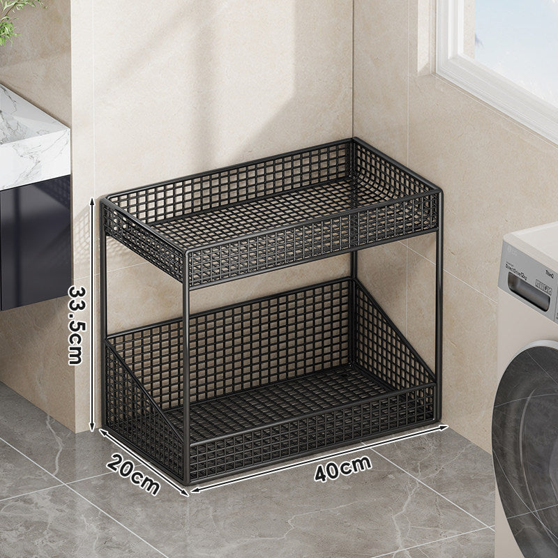 Compact Three-Tier Ventilated Metal Mesh Organizer Shelf for Countertop and Cabinet