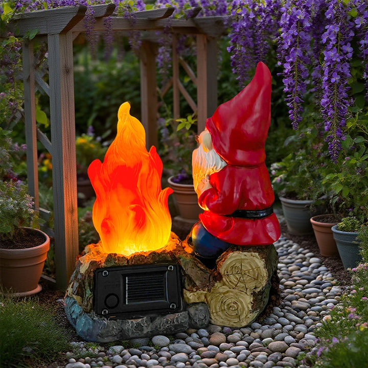 Whimsical Campfire Gnome Figurine