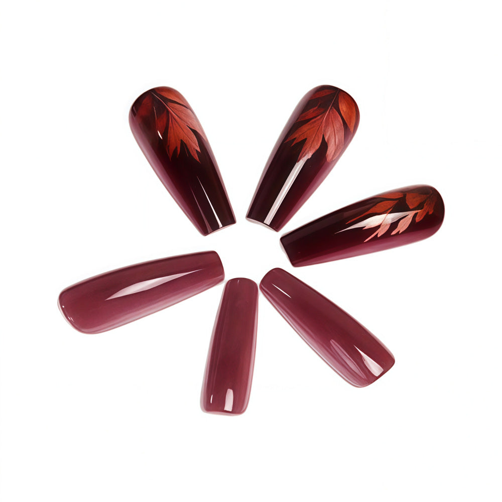 Premium Artificial Nails with Botanical Motif Stornfield