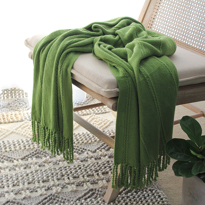 Soft Textured Knitted Blanket
