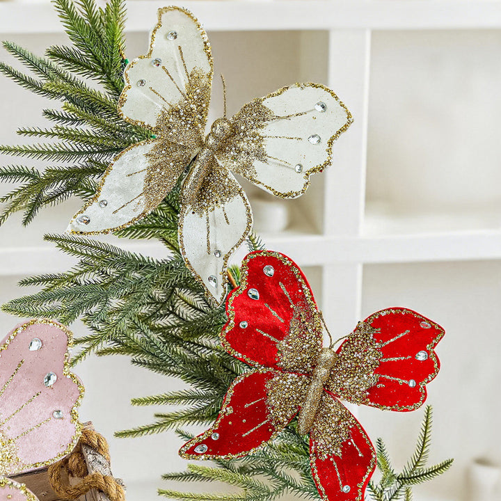 Elegant butterfly hair clips with glitter and rhinestones Stornfield