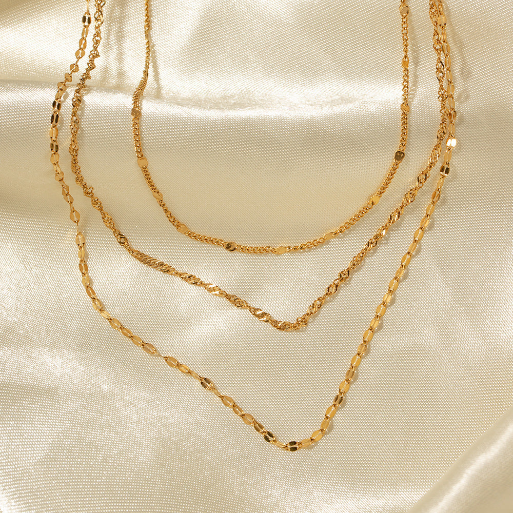 Multi-Layered Silver Chain Necklace Stornfield