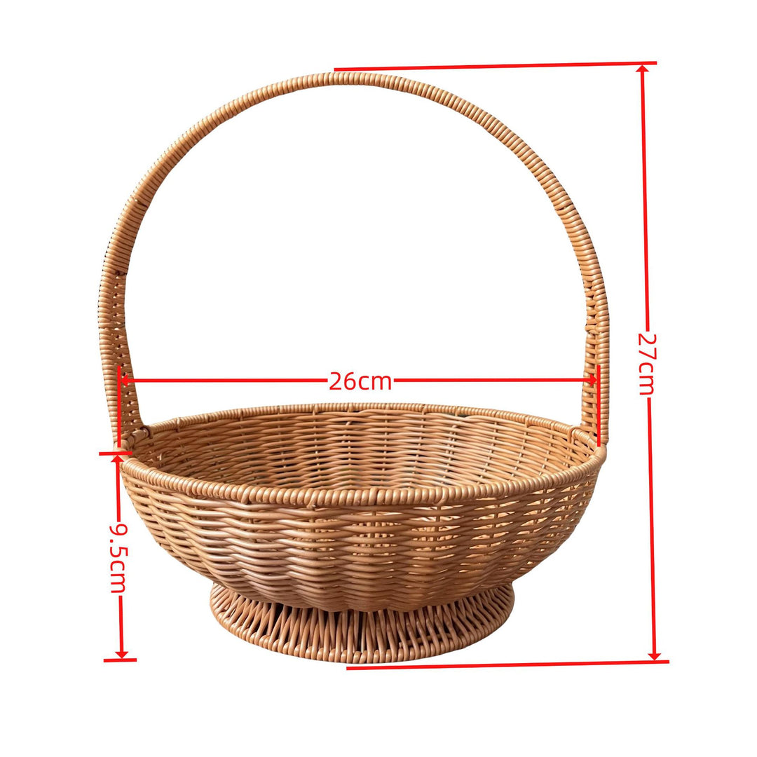 Women's round pasture basket with practical handle Stornfield
