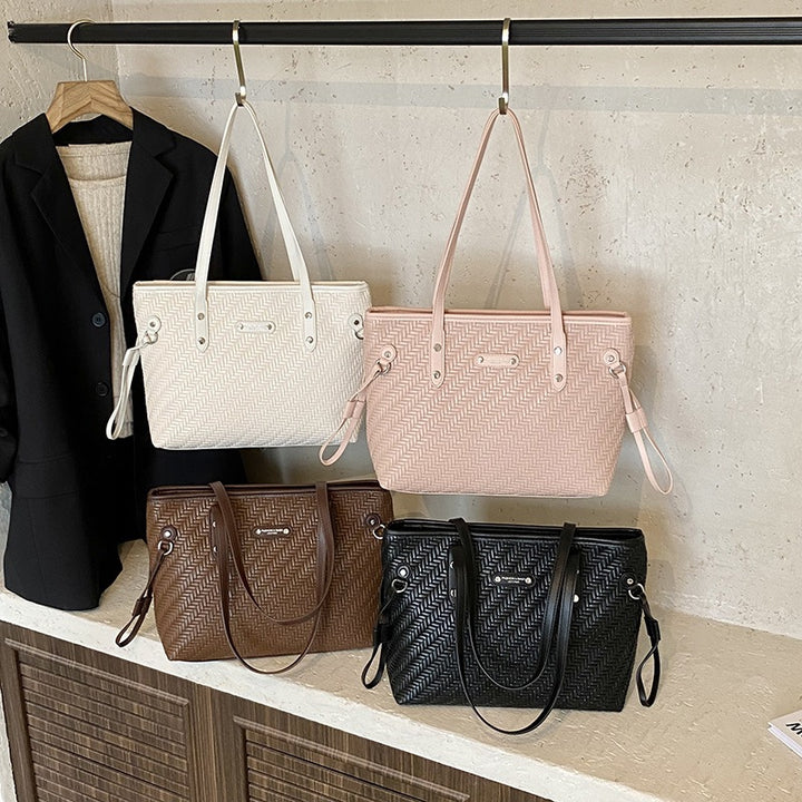 Textured Woven Tote Bag