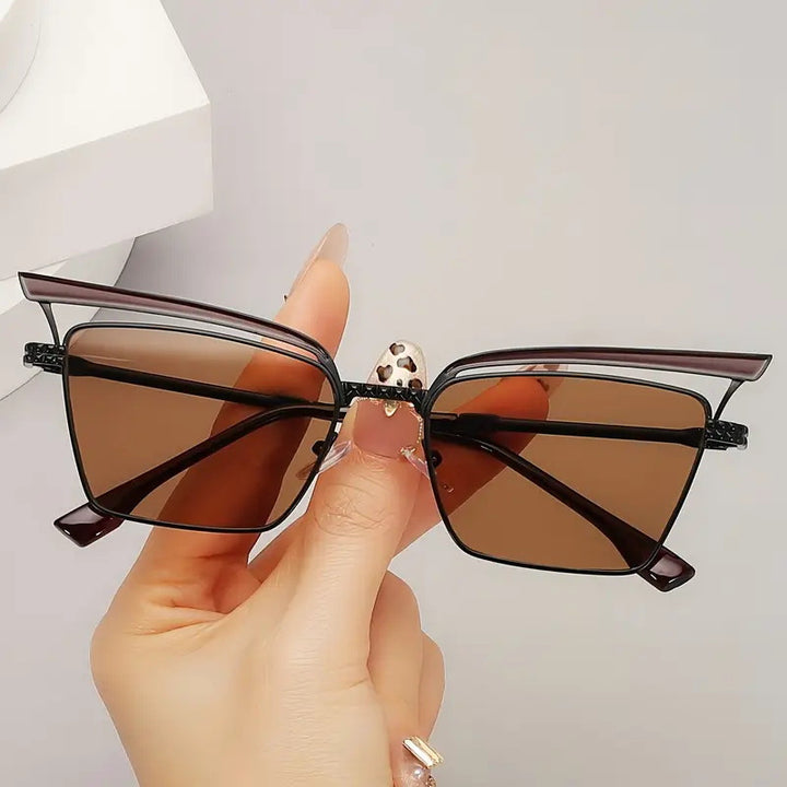 Women's square designer glasses with delicate metal frame Stornfield