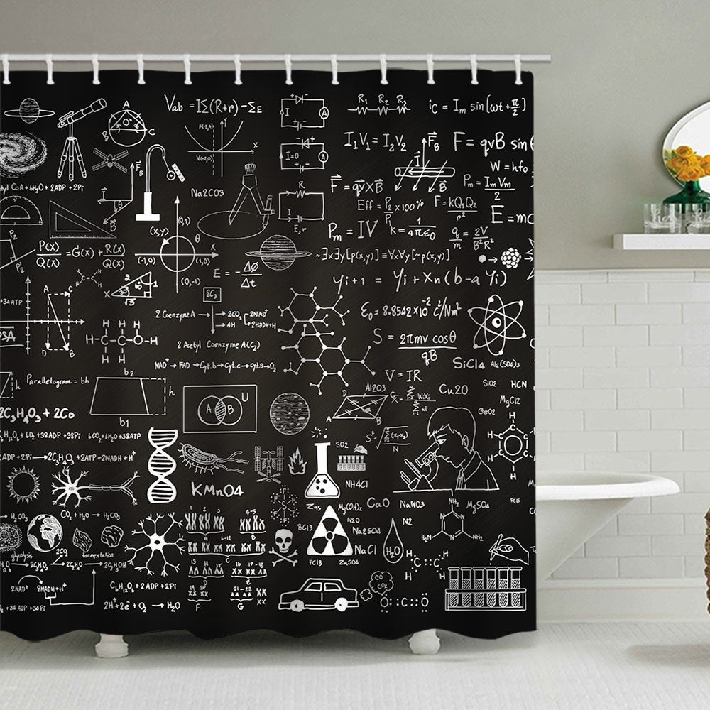 Shower Curtain with Scientific Equation Design Stornfield