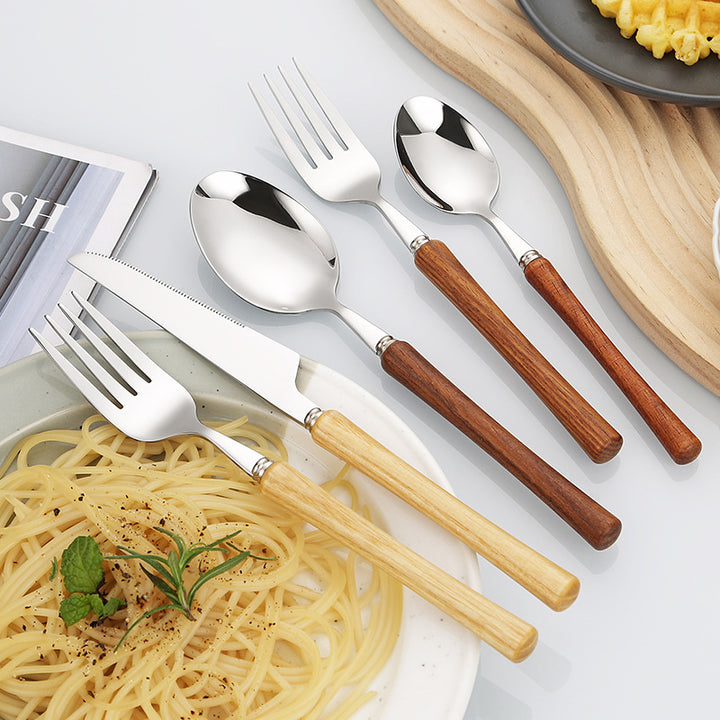 Elegant serving spoon with ergonomic wooden handle Stornfield