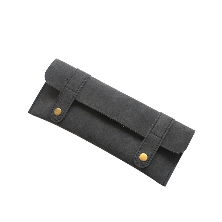 Stylish Leather Pen Roll Organizer