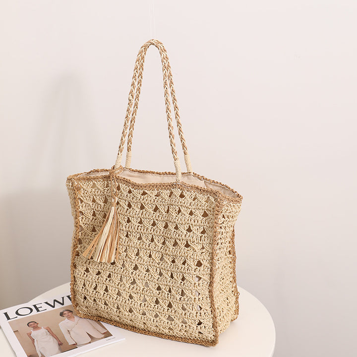 Handmade Macrame Tote Bag with Elegant Tassel Stornfield