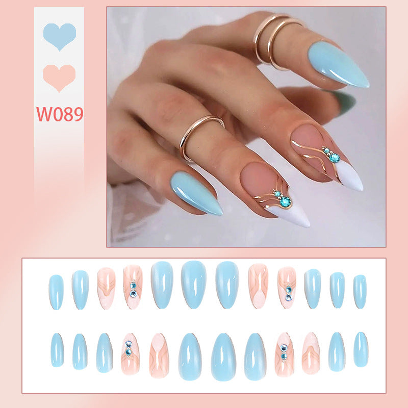 Elegant artificial nails in a modern design with glitter accents Stornfield