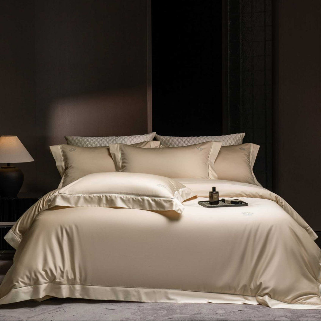 Luxury Hotel-Grade Sateen Duvet Cover Set with Oxford Flange