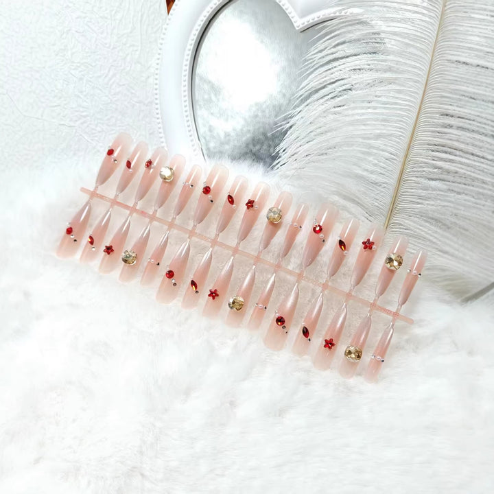 Artificial nails with sparkling 3D decorations Stornfield