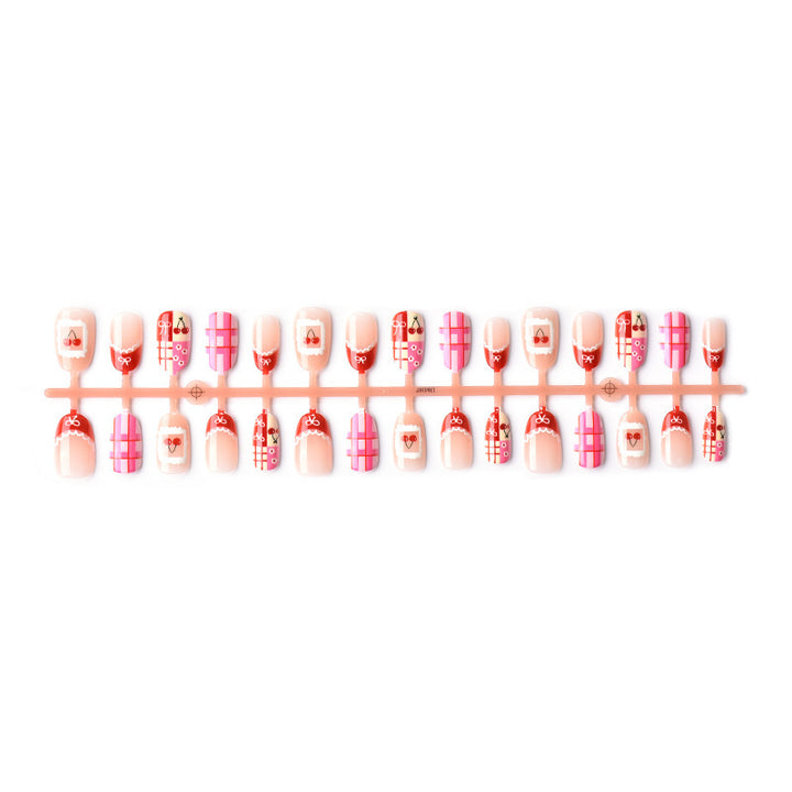 Artistic Holiday-Themed Press-On Nail Design Stornfield