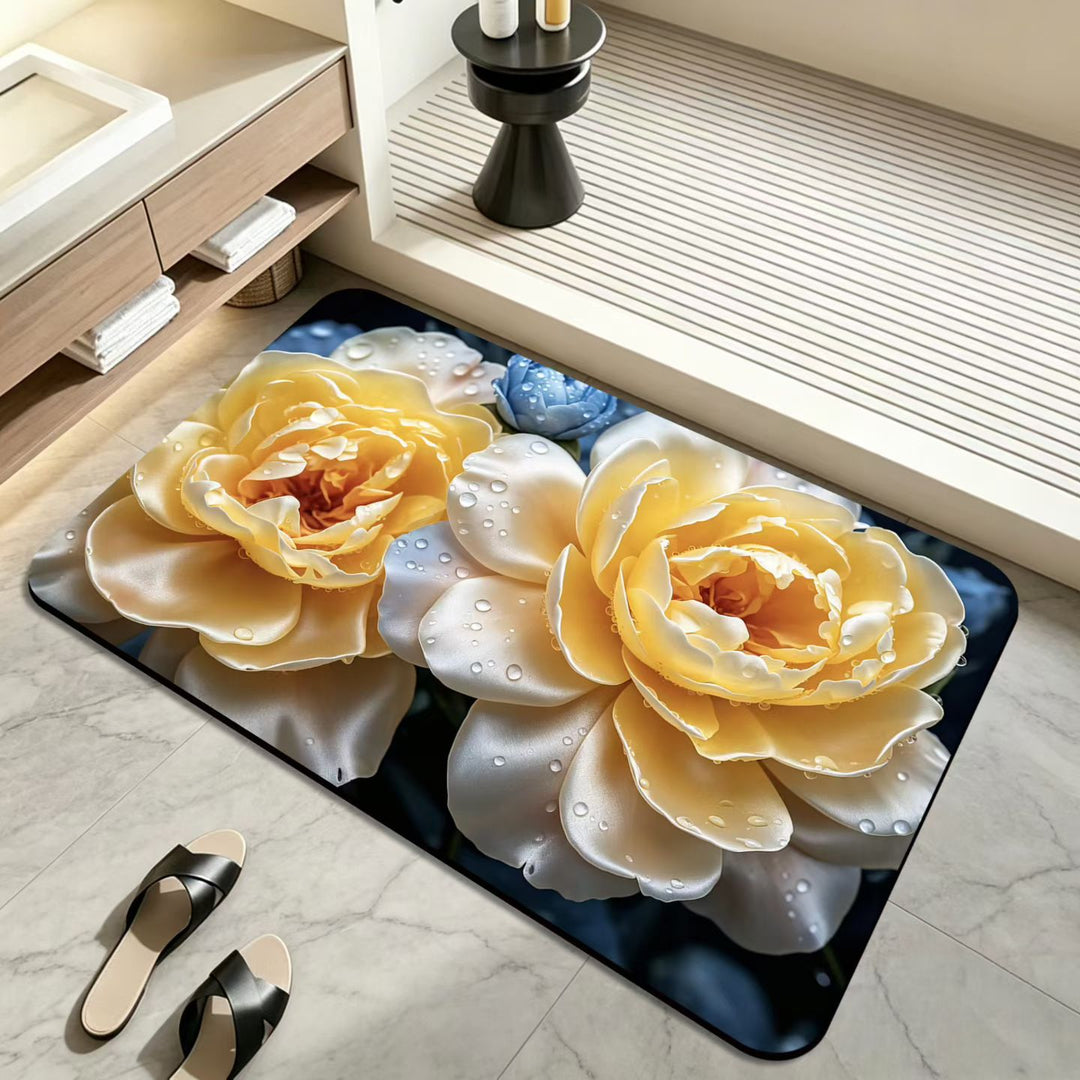 Floral-Themed Bath Mat