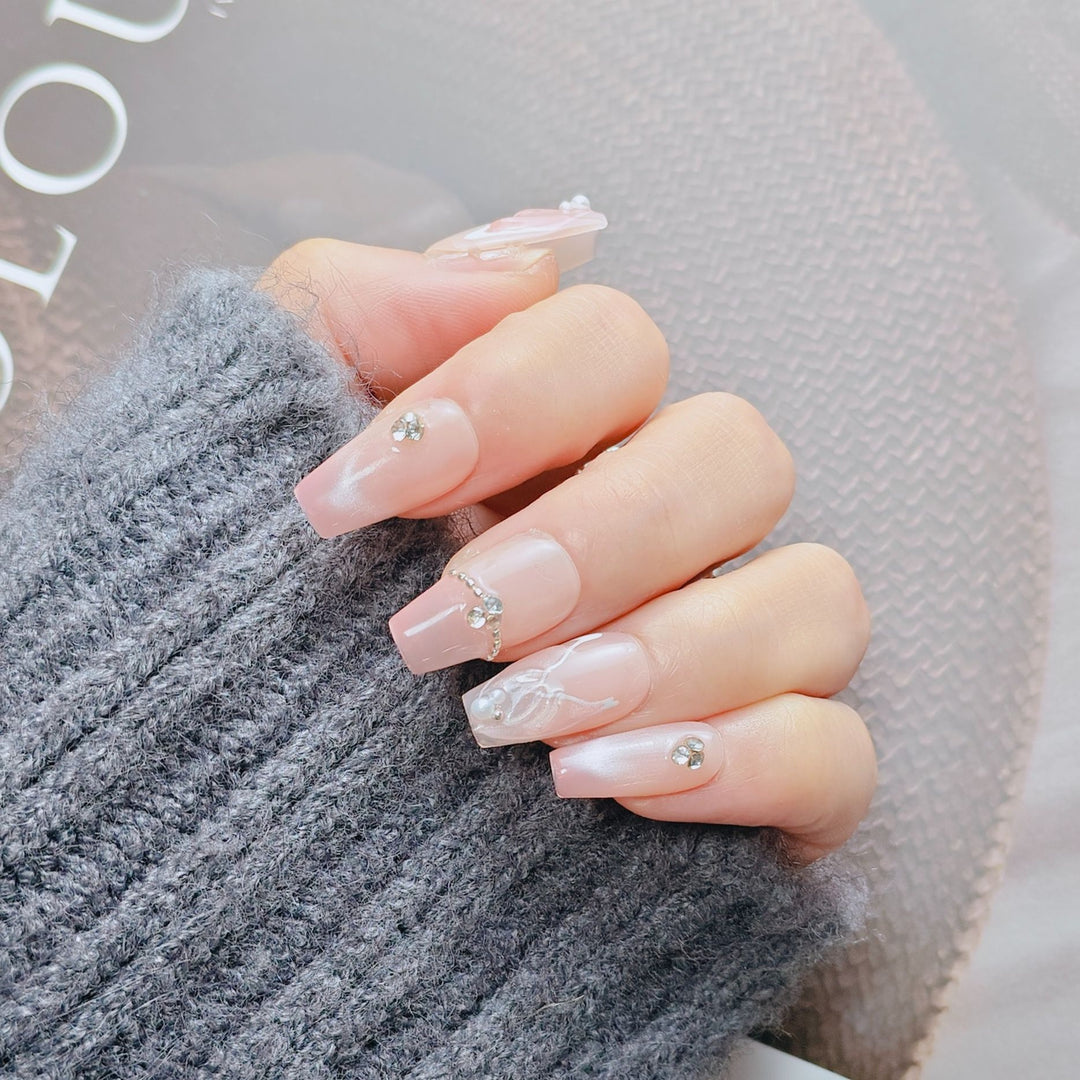 Elegant French Tip Press-On Nails Stornfield