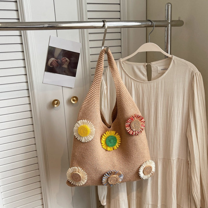 Floral Embellished Tote Bag