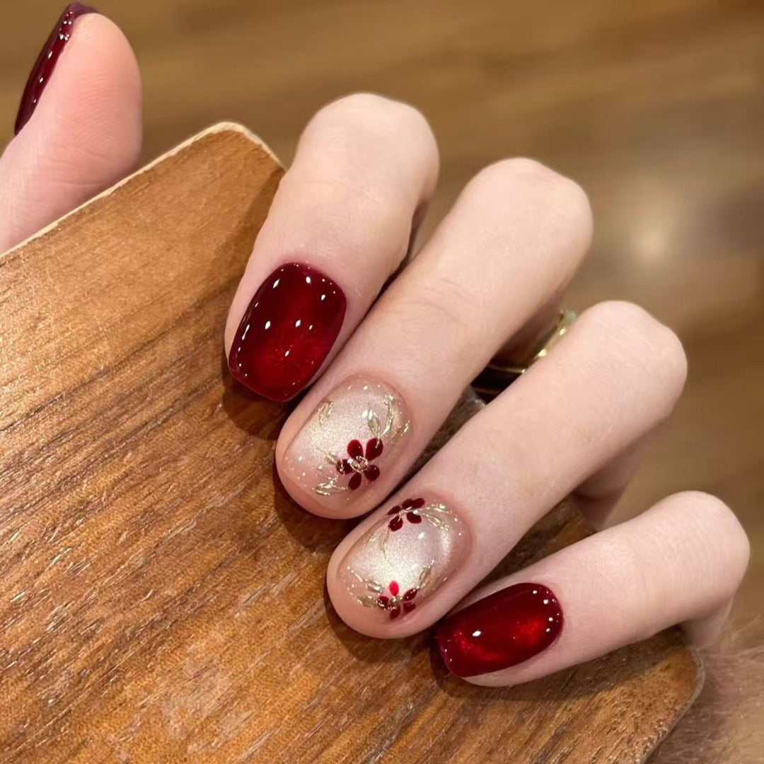 Artificial nails with luxurious floral embellishments Stornfield