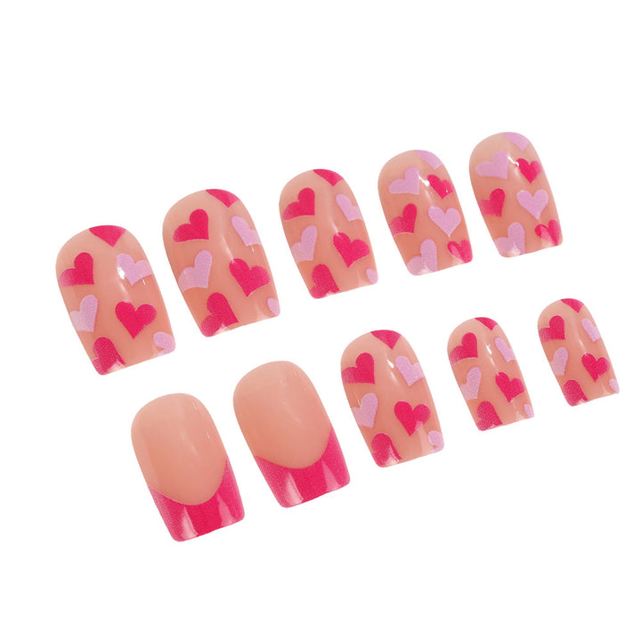 Artificial nails with romantic heart designs Stornfield