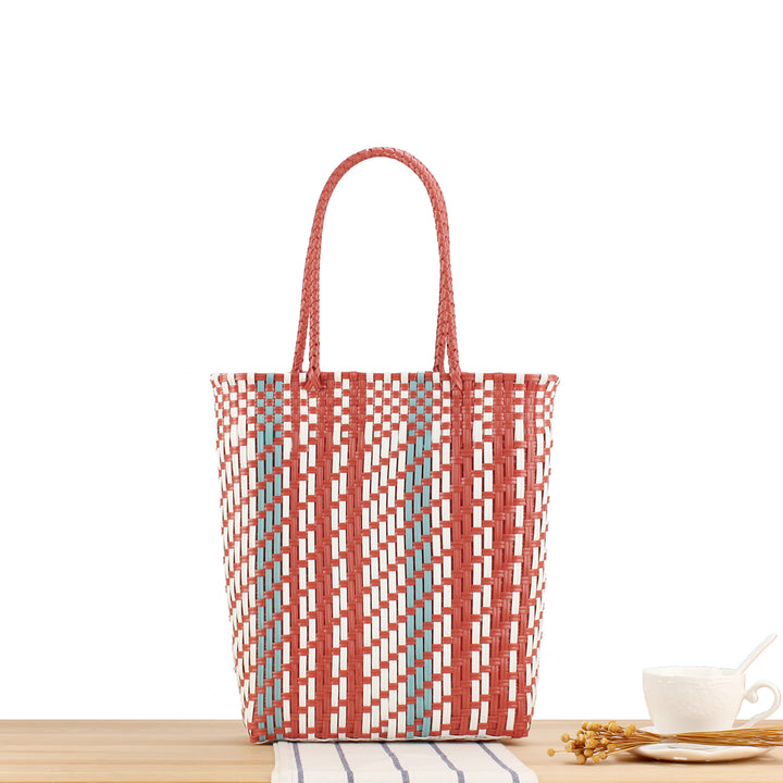 Braided Tote Bag with Geometric Design Stornfield