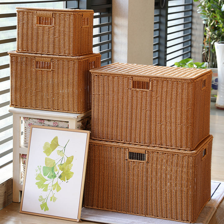 Unisex Multifunctional Storage Box made of natural wicker Stornfield