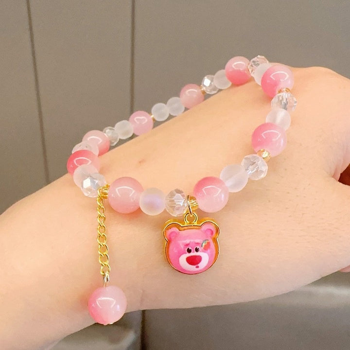 Playful bracelet with colorful glass beads and pendant Stornfield